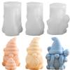 TOPYS 3-Pack Faceless Santa Claus Candle Molds, Honey Bee Gnome Silicone Molds for Spring Bee Day, DIY Paint Your Own Dwarf Candle, Home Gifts Making Wax Ceramic Clay view 1