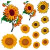 HINZIC 12Pcs Mix Sizes Sunflower Patches Yellow Daisy Embroidered Iron on Patch Spring Summer Sewing Appliques Girls Boys Clothing Backpack Jeans Hats Wedding Back to School Birthday Gift view 1