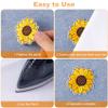 HINZIC 12Pcs Mix Sizes Sunflower Patches Yellow Daisy Embroidered Iron on Patch Spring Summer Sewing Appliques Girls Boys Clothing Backpack Jeans Hats Wedding Back to School Birthday Gift view 4