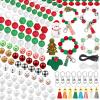 Lucomb 217 PCS Christmas Silicone Beads Bulk 15mm Silicone Beads Xmas Christmas Wooden Beads C y Cane Wood Beads Loose Rubber Beads Abacus Focal Beads Keychain Necklace Making Pens Crafts Ornament view 1