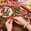 Lucomb 217 PCS Christmas Silicone Beads Bulk 15mm Silicone Beads Xmas Christmas Wooden Beads C y Cane Wood Beads Loose Rubber Beads Abacus Focal Beads Keychain Necklace Making Pens Crafts Ornament view 2