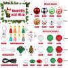 Lucomb 217 PCS Christmas Silicone Beads Bulk 15mm Silicone Beads Xmas Christmas Wooden Beads C y Cane Wood Beads Loose Rubber Beads Abacus Focal Beads Keychain Necklace Making Pens Crafts Ornament view 3
