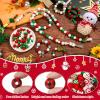 Lucomb 217 PCS Christmas Silicone Beads Bulk 15mm Silicone Beads Xmas Christmas Wooden Beads C y Cane Wood Beads Loose Rubber Beads Abacus Focal Beads Keychain Necklace Making Pens Crafts Ornament view 4