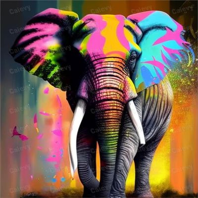 8x12inch Adult Beginner 5D Diamond Painting Kits, Watercolor Art Elephant Diamond Painting Crystal Cross Stitch Painted Crafts, Room Decor, Gifts for Family