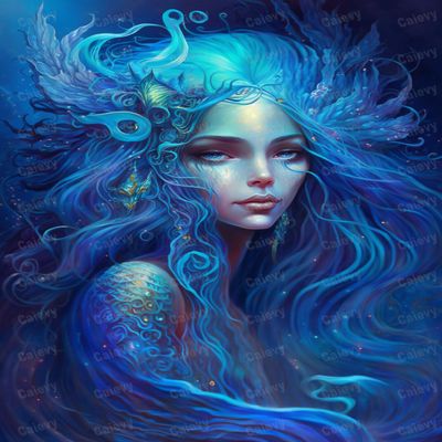 20x20inch Adult 5D Dreamy Blue Mermaid Diamond Painting Kits, DIY Painted Figures Diamond Art Painting Kit for Home Room Decor Wall Decor Diamond Cross Stitch Artwork