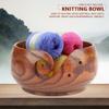 JEOZBM Yarn Bowl, Natural Handmade Wooden Yarn Bowl Holder, Knitting Yarn Bowls, Crochet Bowl Basket, Yarn Storage Bowl(18-20CM-brown) view 2