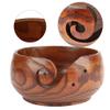JEOZBM Yarn Bowl, Natural Handmade Wooden Yarn Bowl Holder, Knitting Yarn Bowls, Crochet Bowl Basket, Yarn Storage Bowl(18-20CM-brown) view 4