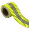 NOZUONO High Visibility Reflective Heat Transfer Vinyl Iron On Tape for Clothing 2in x 5yd (Fluorescent Yellow Striped) view 1