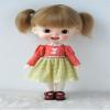 JD203 9-10inch 23-25cmTwin Tail Lovely Mohair Doll Wigs (9-10inch, Flax Brown M4) view 1