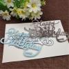 Cutting Dies Stencil,10x6.3cm Happy Birthday Letters Metal Cutting Dies Stencils for Decorative Embossing Handcraft Template view 1
