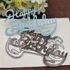 Cutting Dies Stencil,10x6.3cm Happy Birthday Letters Metal Cutting Dies Stencils for Decorative Embossing Handcraft Template view 2