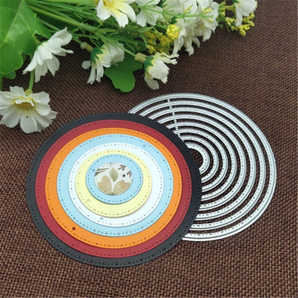 Cutting Dies Stencil,9.5x9.5cm Circle Metal Cutting Dies Stencils Embossing Card Album Decoration Craft Template