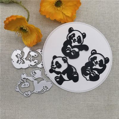 Cutting Dies Stencil,9.5x9.5cm Lovely Pandas Metal Cutting Die Mould Embossing Paper Greeting Cardsdecoration Embossed Photo Album Decoration Card Making