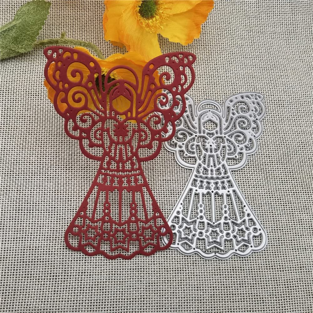 Cutting Dies Stencil,7.3x10.8cm Angel Metal Cutting Dies Stencils for Decorative Embossing Handcraft Template