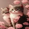 ZKOPAVS Diamond Painting Kits for Adults Cats and Pink Flowers Full Drill By Numbers Art DIY Cross Stitch Art Rhinestone Craft for Living Room Bedroom Wall Decor 18X25 Inch view 1