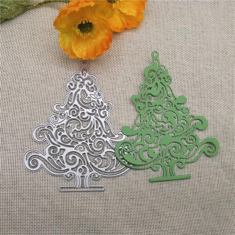 Cutting Dies Stencil,10.2x12.6cm Christmas Tree Stencils for Card Making Cutting Metal Cutting Embossing Stencils for