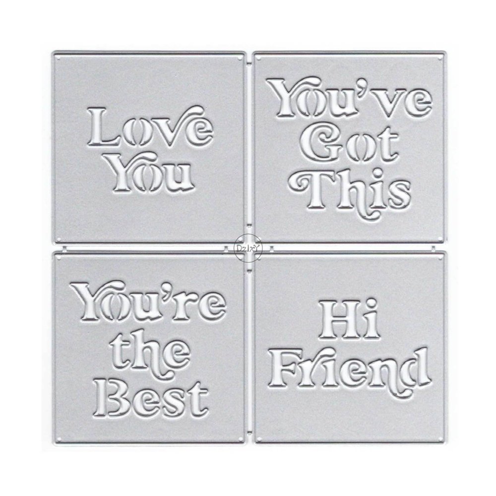 DzIxY Words You're The Best Metal Cutting Dies for Card Making Kit Embossing Paper Die Cuts Scrapbook Machine Stencils Storage Pockets Supplies
