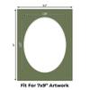 CountryArtHouse Dill Green Acid Free 8.5x11 Oval Picture Frame Mat with White Core Bevel Cut for 7x9 Pictures - Fits 8.5x11 Frame - Pack of 10 Matboard Show Kits with Acid Free Backings & Clear Bags view 2