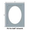 CountryArtHouse Metallic Silver Acid Free 8x10 Oval Picture Frame Mat with White Core Bevel Cut for 6x8 Pictures - Fits 8x10 Frame - Pack of 25 Matboards view 2