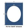 CountryArtHouse Bottle Blue Acid Free 16x20 Oval Picture Frame Mat with White Core Bevel Cut for 13x15 Pictures - Fits 16x20 Frame - Pack of 25 Matboard Show Kits with Acid Free Backings & Clear Bags view 2