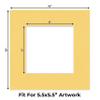 CountryArtHouse Chamois Yellow Acid Free 10x10 Square Picture Frame Mat with White Core Bevel Cut for 6x6 Pictures - Fits 10x10 Frame - Pack of 10 Matboards view 2