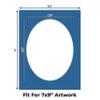 CountryArtHouse Royal Blue Acid Free 8.5x11 Oval Picture Frame Mat with White Core Bevel Cut for 7x9 Pictures - Fits 8.5x11 Frame - Pack of 25 Matboards view 2