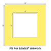 CountryArtHouse Yellow Acid Free 10x10 Square Picture Frame Mat with White Core Bevel Cut for 6x6 Pictures - Fits 10x10 Frame - Pack of 10 Matboard Show Kits with Acid Free Backings & Clear Bags view 2