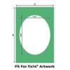 Bright Green Acid Free 13x19 Oval Picture Frame Mat with White Core Bevel Cut for 11x14 Pictures - Fits 13x19 Frame - Pack of 25 Matboard Show Kits With Acid Free Backings & Clear Bags view 2