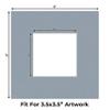 CountryArtHouse Mid Grey Acid Free 8x8 Square Picture Frame Mat with White Core Bevel Cut for 4x4 Pictures - Fits 8x8 Frame - Pack of 25 Matboard Show Kits with Acid Free Backings & Clear Bags view 2