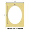 Soft Yellow Acid Free 8.5x11 Oval Picture Frame Mat with White Core Bevel Cut for 7x9 Pictures - Fits 8.5x11 Frame - Pack of 25 Matboard Show Kits With Acid Free Backings & Clear Bags view 2