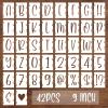 BAMIDELE 9 Inch Alphabet Letter Stencils, 42 Pcs Reusable Plastic Letters Numbers Symbol Interlocking Drawing Template Kit for Painting on Wood, Fabric, Rock, Chalkboard, Door Porch, Wall, Signage view 1