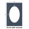 CountryArtHouse Navy Blue Acid Free 8x12 Oval Picture Frame Mat with White Core Bevel Cut for 6x9 Pictures - Fits 8x12 Frame - Pack of 10 Matboards view 2