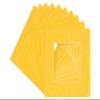 Bright Yellow Acid Free 11x11 Square Picture Frame Mat with White Core Bevel Cut for 7x7 Pictures - Fits 11x11 Frame - Pack of 25 Matboard Show Kits With Acid Free Backings & Clear Bags view 1