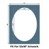 CountryArtHouse Steel Blue Acid Free 14x18 Oval Picture Frame Mat with White Core Bevel Cut for 12x16 Pictures - Fits 14x18 Frame - Pack of 25 Matboard Show Kits With Acid Free Backings & Clear Bags view 2
