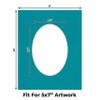 CountryArtHouse Teal Blue Acid Free 8x10 Oval Picture Frame Mat with White Core Bevel Cut for 5x7 Pictures - Fits 8x10 Frame - Pack of 25 Matboard Show Kits With Acid Free Backings & Clear Bags view 2