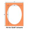 CountryArtHouse Orange Acid Free 14x18 Oval Picture Frame Mat with White Core Bevel Cut for 12x16 Pictures - Fits 14x18 Frame - Pack of 25 Matboard Show Kits With Acid Free Backings & Clear Bags view 2