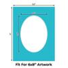 Aquamarine Blue Acid Free 8.5x11 Oval Picture Frame Mat with White Core Bevel Cut for 6x8 Pictures - Fits 8.5x11 Frame - Pack of 10 Matboard Show Kits With Acid Free Backings & Clear Bags view 2