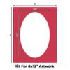 Deep Red Acid Free 11x14 Oval Picture Frame Mat with White Core Bevel Cut for 8x12 Pictures - Fits 11x14 Frame - Pack of 25 Matboards view 2