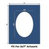 CountryArtHouse Bottle Blue Acid Free 8x10 Oval Picture Frame Mat with White Core Bevel Cut for 5x7 Pictures - Fits 8x10 Frame - Pack of 25 Matboard Show Kits With Acid Free Backings & Clear Bags view 2