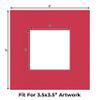 CountryArtHouse Deep Red Acid Free 8x8 Square Picture Frame Mat with White Core Bevel Cut for 4x4 Pictures - Fits 8x8 Frame - Pack of 25 Matboard Show Kits with Acid Free Backings & Clear Bags view 2