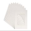 White Linen Canvas Acid Free 8x8 Square Picture Frame Mat with White Core Bevel Cut for 4x4 Pictures - Fits 8x8 Frame - Pack of 25 Matboard Show Kits With Acid Free Backings & Clear Bags view 1