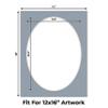 CountryArtHouse Mid Grey Acid Free 14x18 Oval Picture Frame Mat with White Core Bevel Cut for 12x16 Pictures - Fits 14x18 Frame - Pack of 10 Matboards view 2