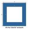 CountryArtHouse Royal Blue Acid Free 12x12 Square Picture Frame Mat with White Core Bevel Cut for 8x8 Pictures - Fits 12x12 Frame - Pack of 10 Matboards view 2