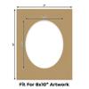 Rattan Beige Acid Free 11x14 Oval Picture Frame Mat with White Core Bevel Cut for 8x10 Pictures - Fits 11x14 Frame - Pack of 25 Matboard Show Kits With Acid Free Backings & Clear Bags view 2