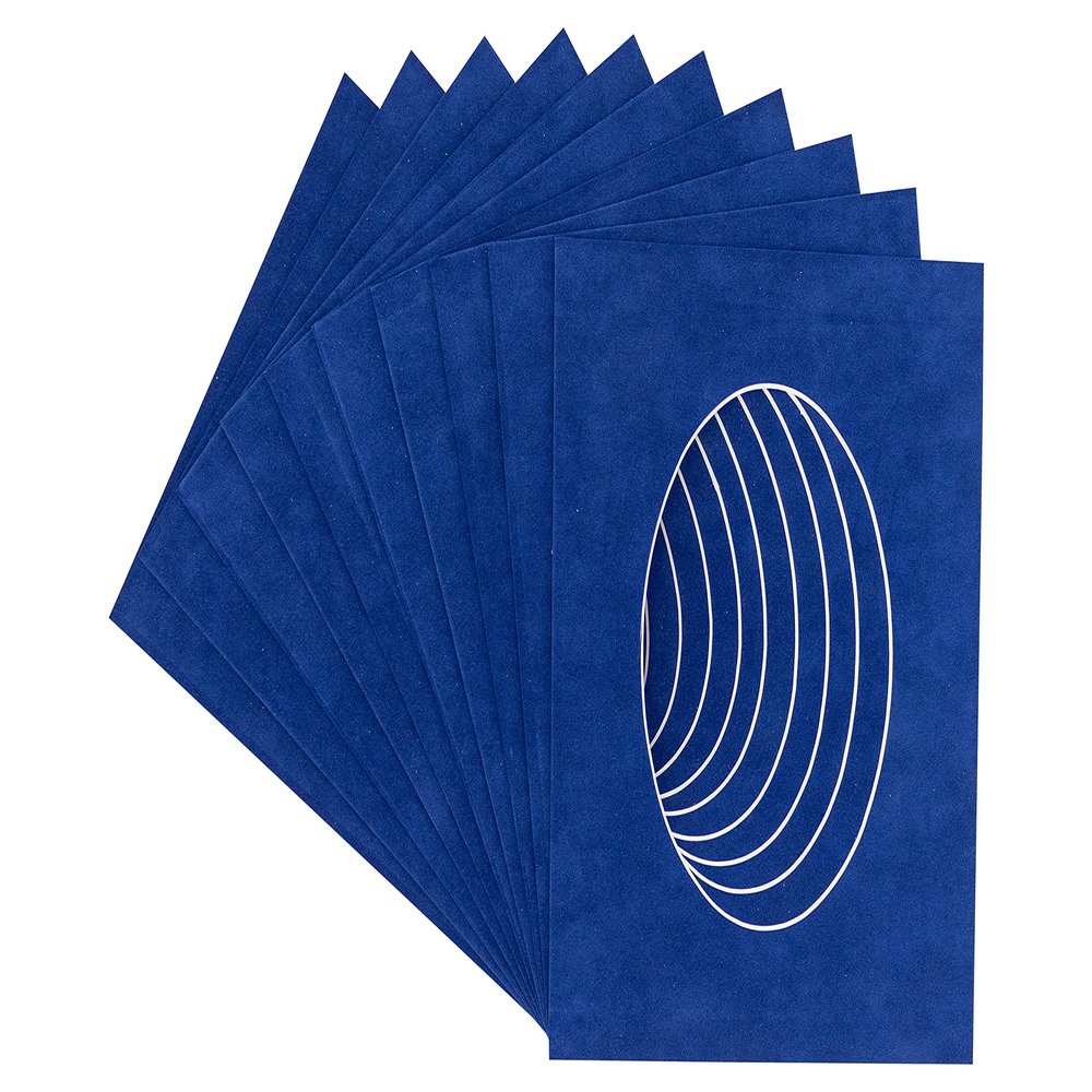 Brooke Blue Suede Acid Free 10x12 Oval Picture Frame Mat with White Core Bevel Cut for 8x10 Pictures - Fits 10x12 Frame - Pack of 10 Matboard Show Kits With Acid Free Backings & Clear Bags