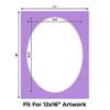CountryArtHouse Light Purple Acid Free 14x18 Oval Picture Frame Mat with White Core Bevel Cut for 12x16 Pictures - Fits 14x18 Frame - Pack of 25 Matboards view 2