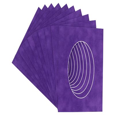 CountryArtHouse Purple Crocus Suede Acid Free 8.5x11 Oval Picture Frame Mat with White Core Bevel Cut for 6x8 Pictures - Fits 8.5x11 Frame - Pack of 10 Matboards
