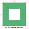 CountryArtHouse Bright Green Acid Free 6x6 Square Picture Frame Mat with White Core Bevel Cut for 3x3 Pictures - Fits 6x6 Frame - Pack of 10 Matboards view 2