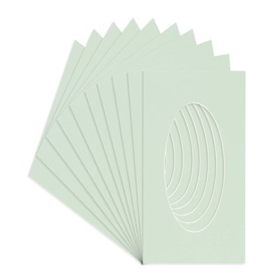 CountryArtHouse Honeydew Green Acid Free 14x18 Oval Picture Frame Mat with White Core Bevel Cut for 12x16 Pictures - Fits 14x18 Frame - Pack of 25 Matboards