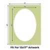 Pistachio Green Acid Free 16x20 Oval Picture Frame Mat with White Core Bevel Cut for 12x17 Pictures - Fits 16x20 Frame - Pack of 10 Matboard Show Kits With Acid Free Backings & Clear Bags view 2